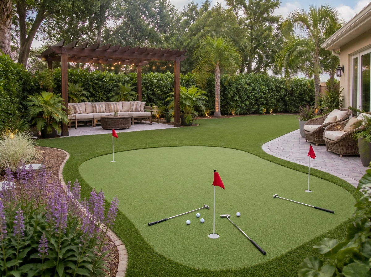 Backyard putting green & turf