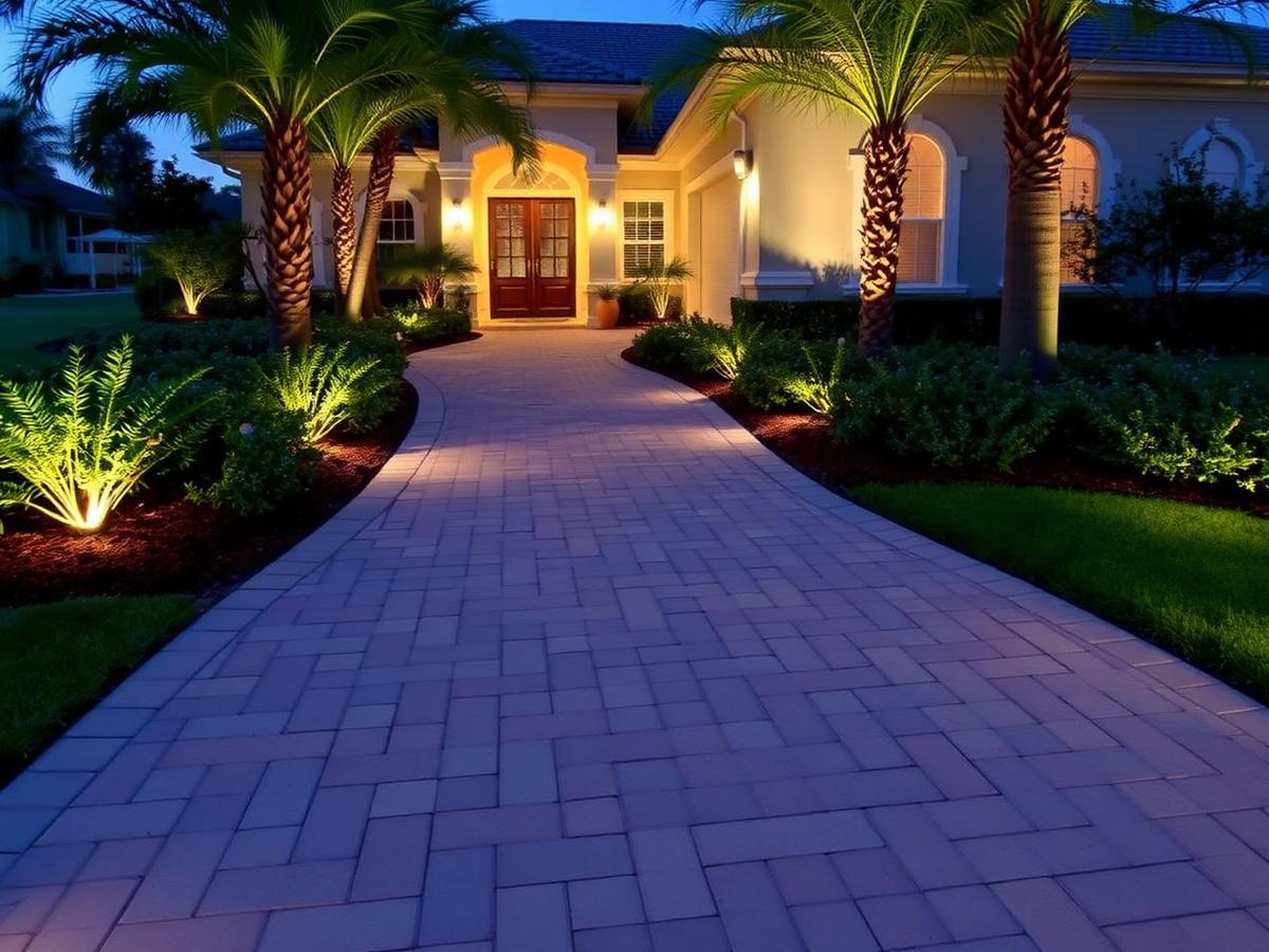 Illuminated paver drive