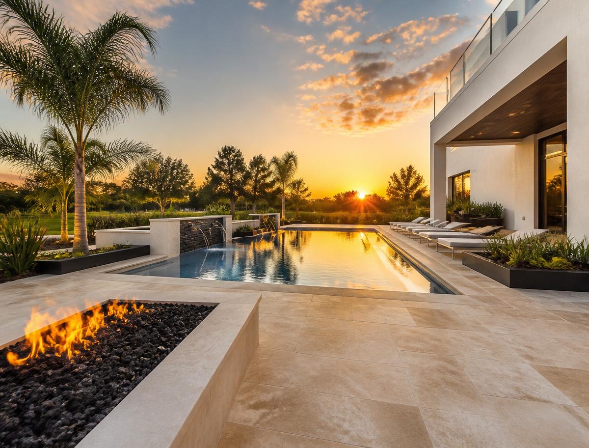 Lakeside pool retreat